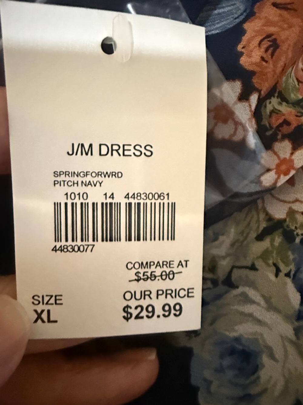 Navy Floral Tiered Long-Sleeve Dress - Picture 4 of 10